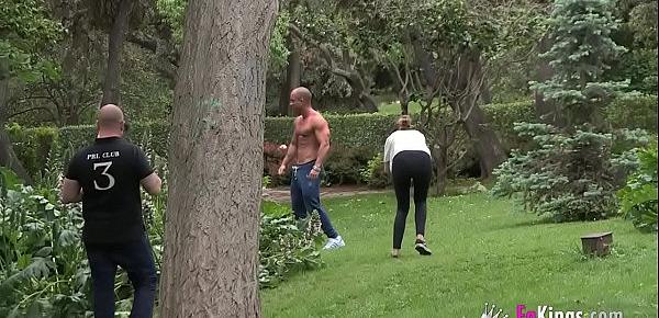  Being famous is great Antonio finds and fucks a blonde MILF right in the park